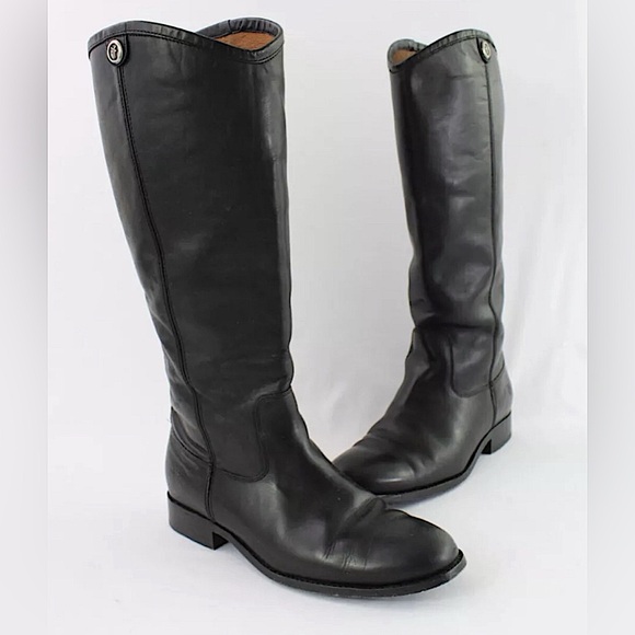 Frye Shoes - Black Leather Riding Boots